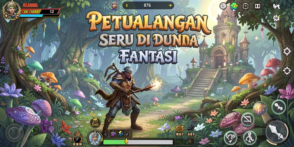 Gameplay seru dan menantang di dalam dunia petualangan.