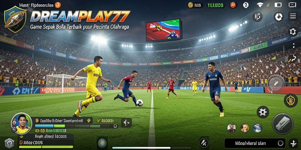 Tampilan dinamis dalam permainan sepak bola yang mendebarkan.