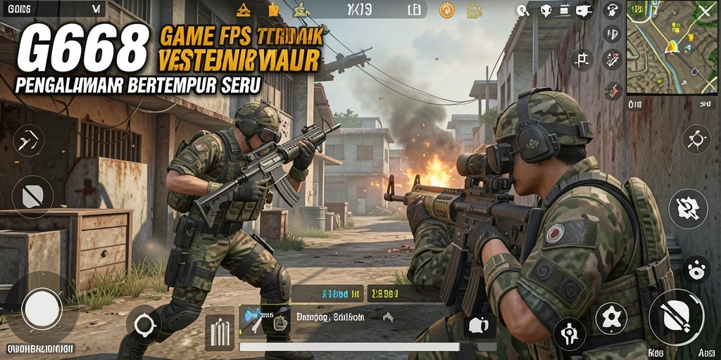 Screenshot G668 menunjukkan aksi tembak-menembak yang mendebarkan.