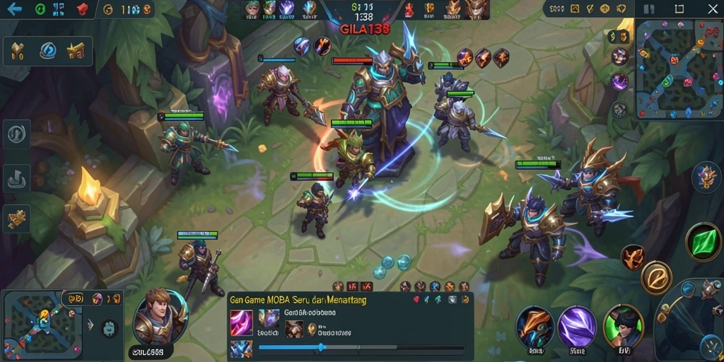Gameplay seru GILA138 dalam aksi MOBA.