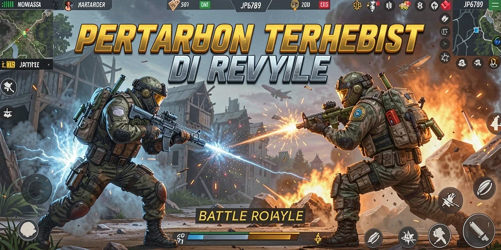 Screenshot gameplay <strong>JP6789</strong> menunjukkan aksi seru dalam pertarungan Battle Royale.