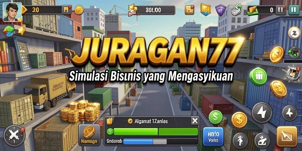 Gameplay menarik dari JURAGAN77 dengan simulasi bisnis.