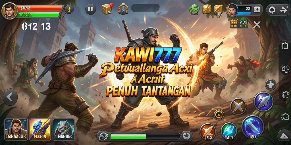 Screenshot gameplay KAWI777 yang menunjukkan aksi seru di medan perang.