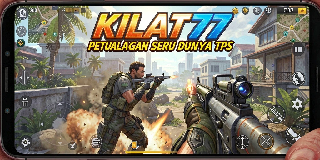 Tampilan seru gameplay KILAT77 dalam aksi TPS.