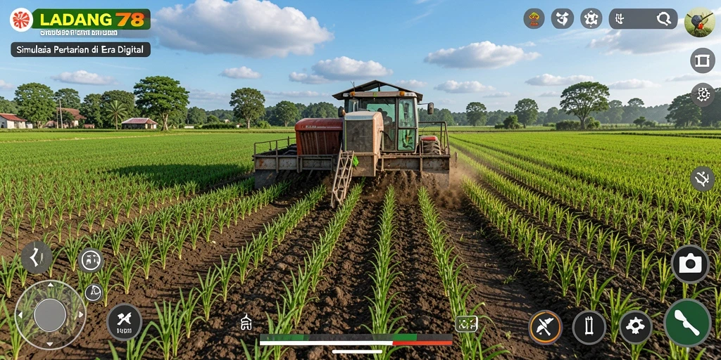 Screenshot utama LADANG78 menampilkan gameplay seru pertanian yang realistis.