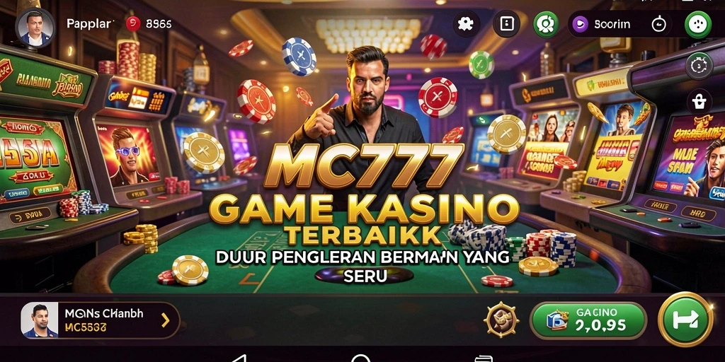 Screenshot utama MC777 menampilkan gameplay seru di kasino.