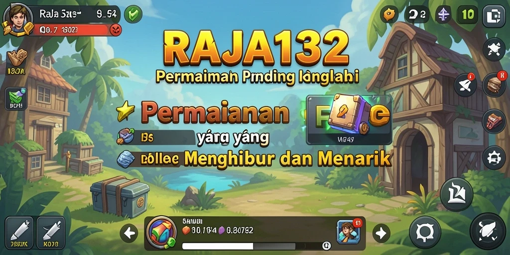 Screenshot utama RAJA132 menampilkan gameplay yang seru dan penuh warna.