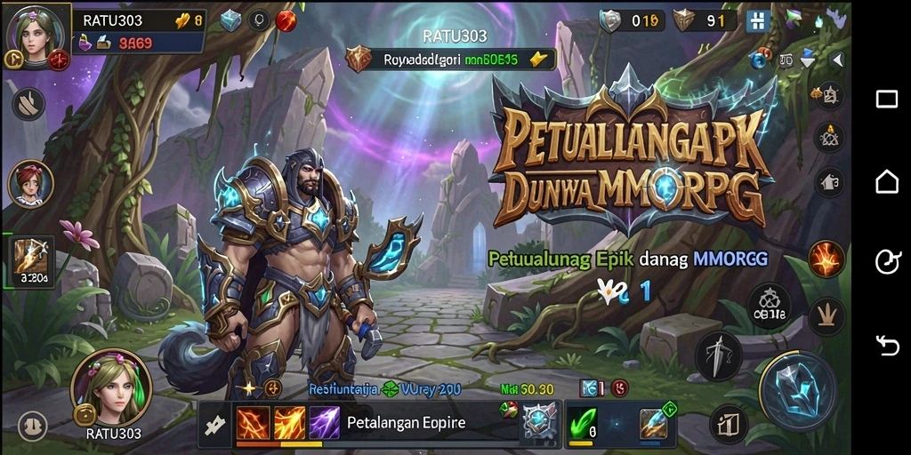 Tampilan gameplay epik dalam dunia RATU303 yang penuh petualangan.