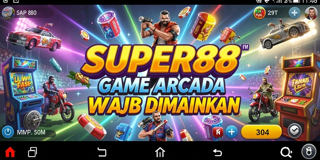 Screenshot gameplay <strong>SUPER88</strong> menampilkan aksi mendebarkan dalam permainan arcade.