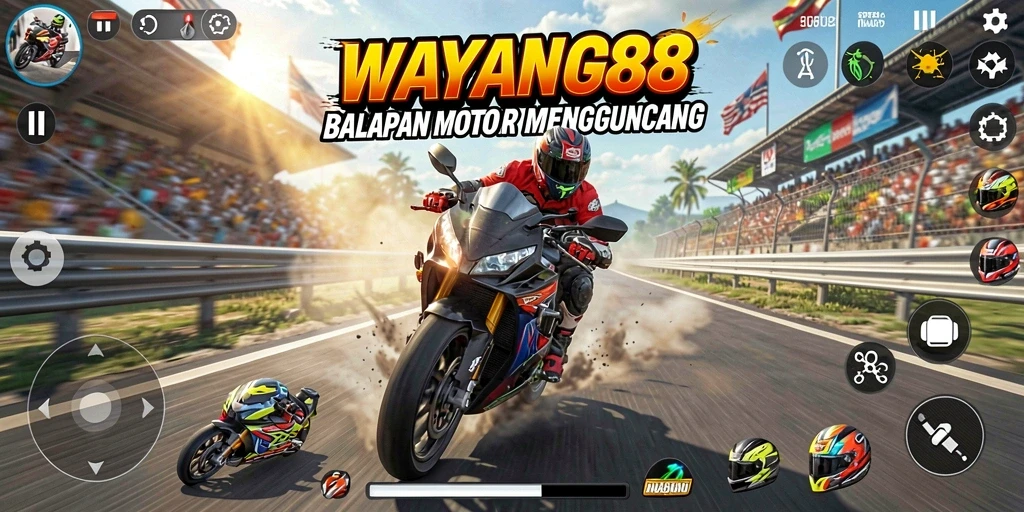 Gameplay seru balapan motor di WAYANG88.