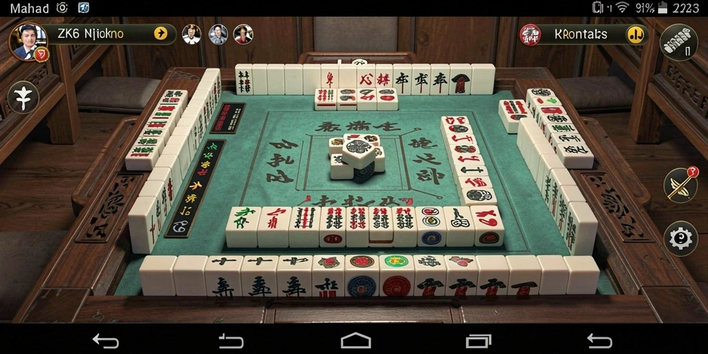 Tampilan gameplay seru dari ZK6 yang menampilkan berbagai tantangan Mahjong.